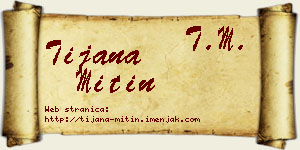 Tijana Mitin vizit kartica